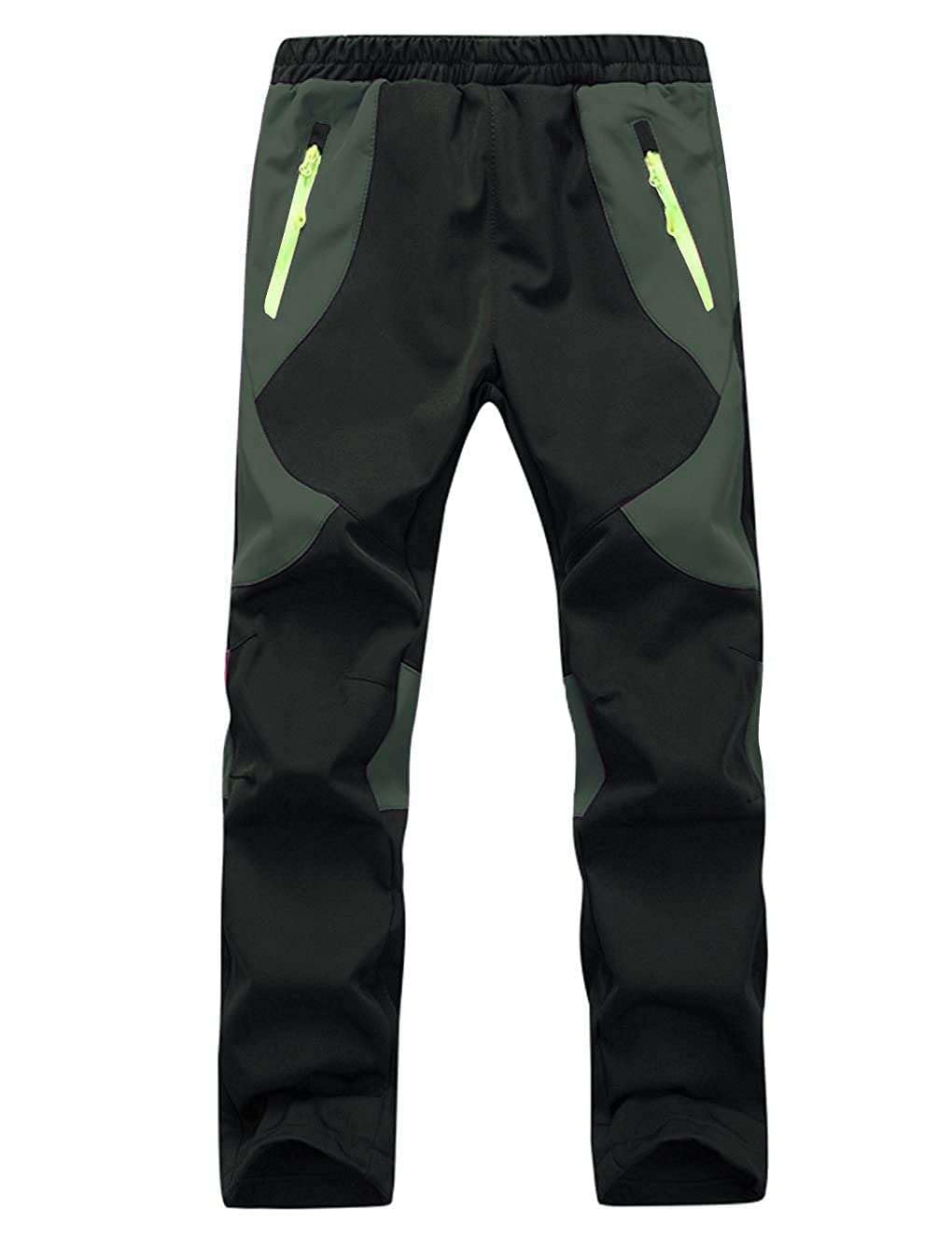 Echinodon Pantalon softshell doublé pour enfant, coupe-vent, imperméable, respirant, chaud, pantalon d'extérieur