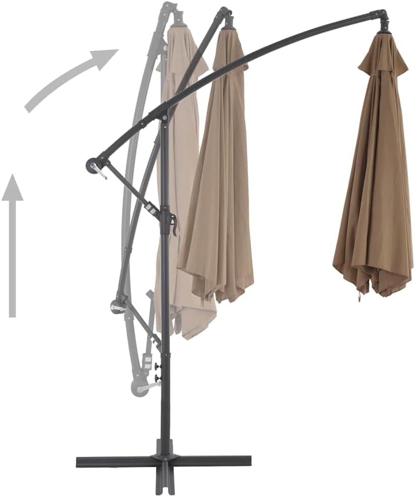 Cantilever Garden Parasol Bordeaux Red Polyester Metal Large 118.1 Inch Tiltable Outdoor Umbrella with UV-Resistant Fabric and Sturdy Cross Base for Patio Shade