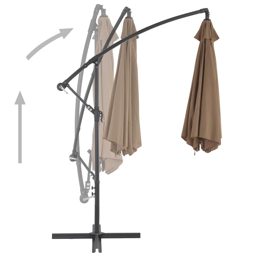 Parasol przeciwsłoneczny z aluminiowym masztem 300 cm, bordowy, ochrona przed promieniowaniem UV, mechanizm korbowy, funkcja przechylania, stopka krzyżowa zapewnia stabilność, do ogrodu, na
