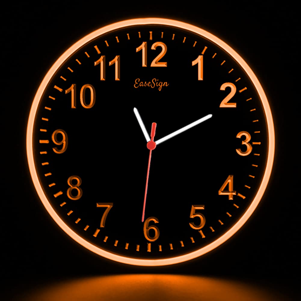 Easesign Home Decor LED Flexible Flex Neon Wall Clock 5 Colors 10