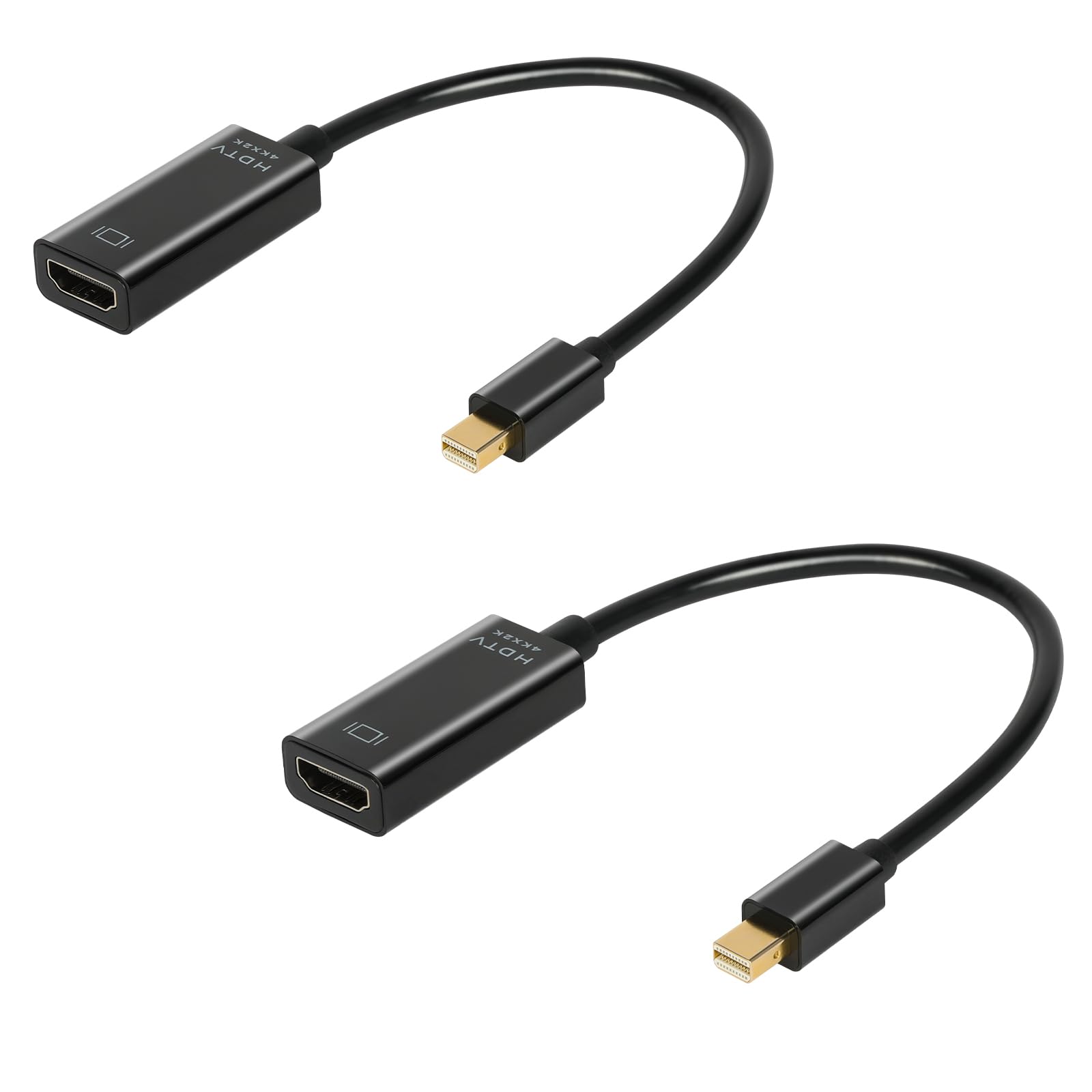 AXFEE 2 adattatori Mini DisplayPort a HDMI unidirezionali, compatibili per laptop, PC, monitor, TV, proiettore
