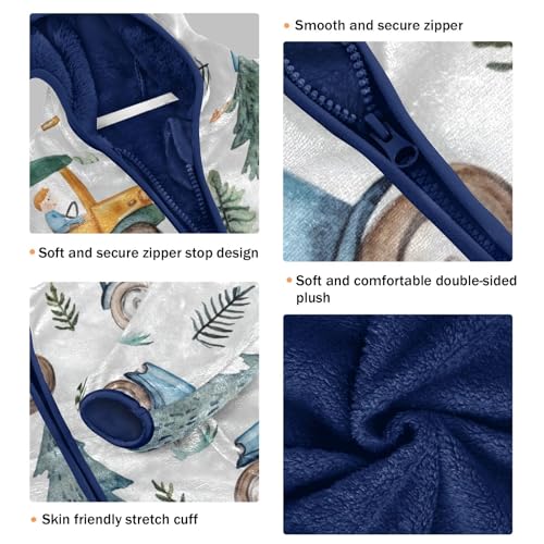 Cute Cars Blue Girls Fleece Jacket Girls Fall Jacket Girls Zip Up Hoodie Girls Sherpa Jacket 2-10T3