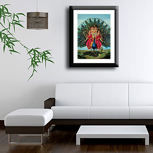 Image of Tallenge - Murugan - Raja Ravi Varma Mythology Collection - Small Poster Paper - Framed (12 x 18 inches)