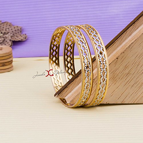 Delicate Rhodium Plated Bangle Set Jewellery For Girls