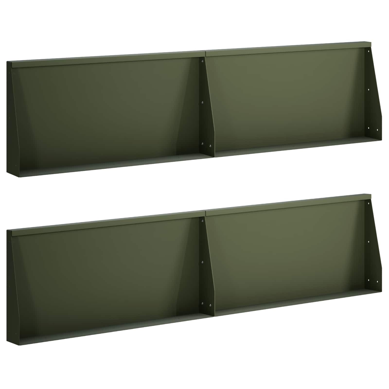 vidaXL Muro di contenimento 4 pz 80 x 12 x 40 cm Acciaio Verde Oliva