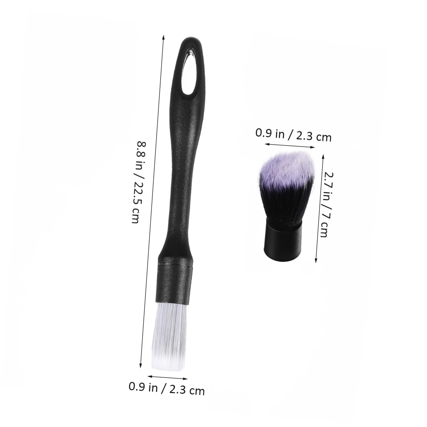 MUCKLILY 1set Auto Detailing Brush Kit Interior Car Detailing Tools with Replacement Brush Ergonomic Handle for Efficient Vehicle Cleaning Portable and Design
