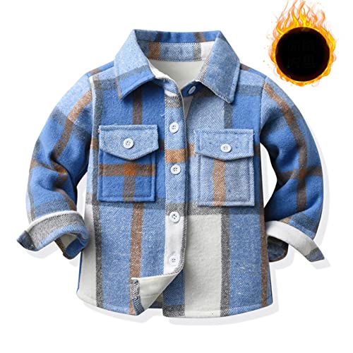 Kids Fall Winter Plaid Flannel Shirt Jacket Toddler Girls Boys Long Sleeve Button Down Cardigan Coat Casual Oversized Shacket2