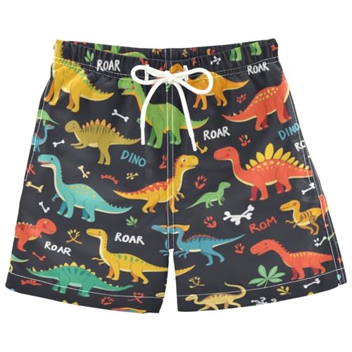 Cute Purple Paw Dinosaurs Boys Swim Trunks Pink Green Animals Toddler Beach Board Shorts Baby Summer Bathing Suit 2T