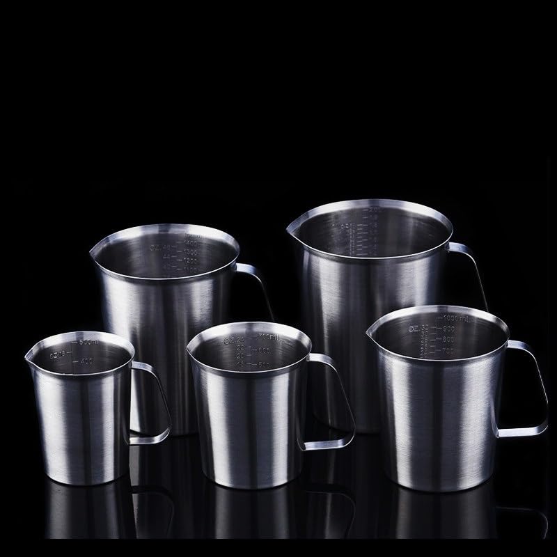 Tasses à mesurer acier inoxydable 304 SUS | Récipients gradués 500-2000 ml