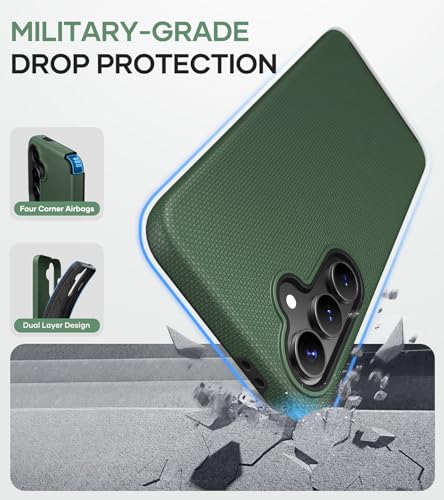 Image of SSLOTSCASE for Samsung Galaxy S24 FE Case, Military Grade Drop Protection, Slim Lightweight Full-Body Rugged Protective Phone Case Cover for Galaxy S24 FE 5G 2024, Green | Military Grade Drop Protection, Slim Lightweight Full-Body Rugged Protective Phone Case Cover for Galaxy S24 FE 5G 2024