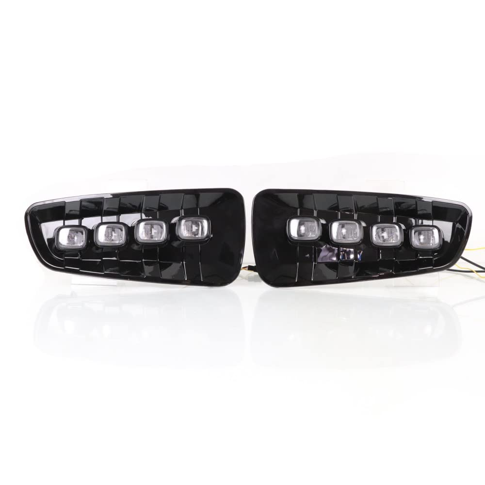 July King LED Daytime Running Light for Ford F-150 SVT Raptor 2010-2014, 6000K LED Front Bumper DRL + Streamer Yellow Turn Signals, Start Scan