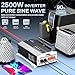2500 Watt Pure Sine Wave Inverter with Auto Transfer Switch,12V DC to 110V 120V AC Converter,5000W Peak Power with 2 AC Outlets,USB Port,Tyep-C,Remote Control,RV Power Inverter for RV,Outdoor,Home