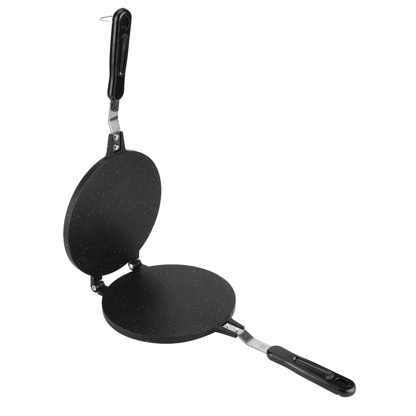 Molde para hacer gofres redondo de primera calidad, herramienta para hornear de cocina antiadherente para cocineros caseros, aluminio negro, 15,4x6,7x0,8 pulgadas