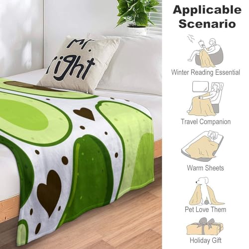 Couverture polaire avocat vert 150x200 cm pour lit et canapé - 8