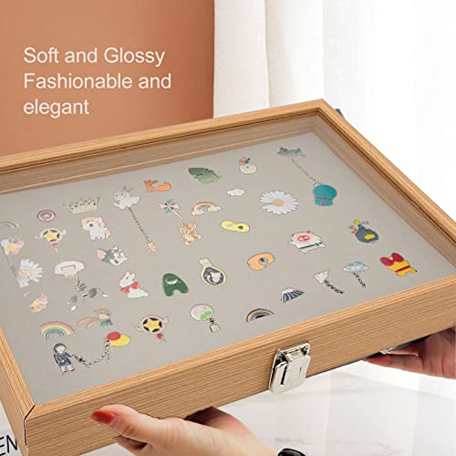 Focket Dustproof Pin Display Case, Military Medals Shadow Box Frame with Hard Glass Door - Image 2