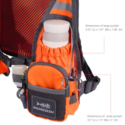 Image of BASSDASH FV08 Ultra Lightweight Fly Fishing Vest for Men and Women Portable Chest Pack One Size Fits Most