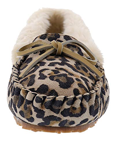 Clarks Women's Dolly Indoor Outdoor Faux Fur Slippers (9 M US, Tan Leopard Suede)3