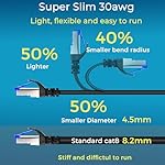 Rapink Patch Cables Cat8 0.5ft (10 Pack) Slim, Cat 8 Ethernet Patch Cable 40G Support, Snagless Cat 8 Network Cable for Data Center, Flexiable Cat8 Ethernet Cables Black (10PC830-0.5) - Image 4