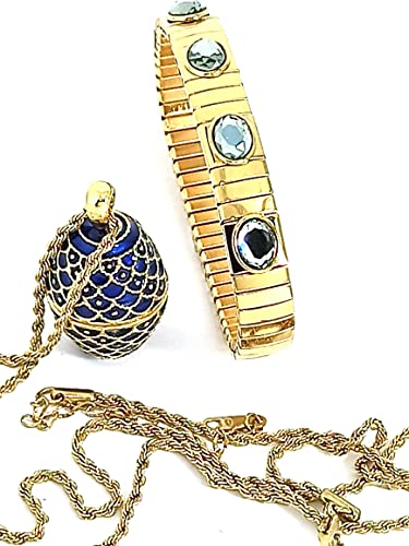 Pulsera y collar de huevo de Faberge de oro para superar la falta de estilo formal