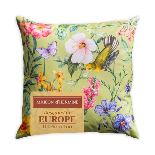 Maison d' Hermine Decorative Pillow Covers 20x20 Inch Square 100%