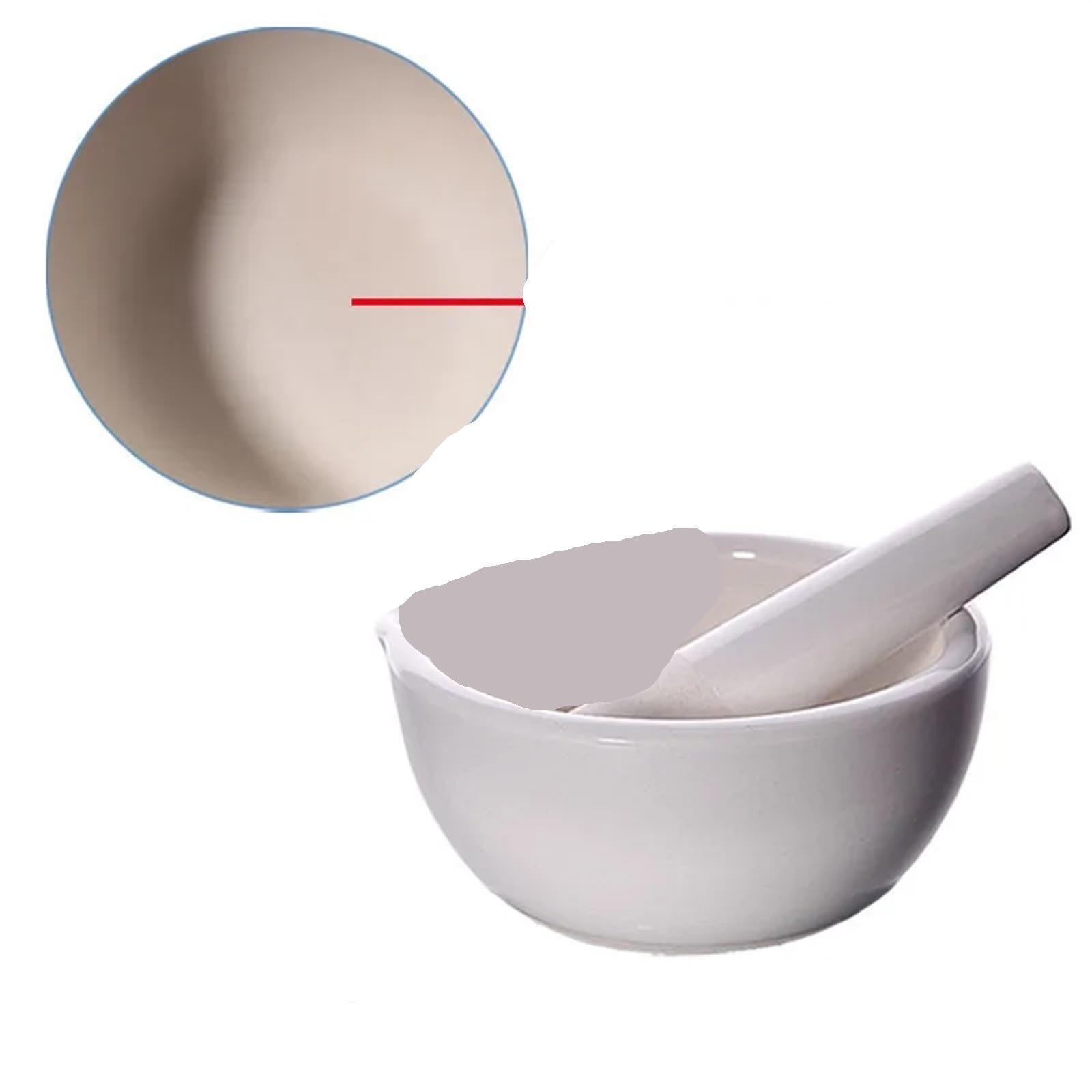 Set di mortaio e pestello in porcellana da 1 pezzo for schiacciare macinare specie erbe o altre sostanze morbide, strumenti utili for il laboratorio la farmacia Mortaio Con Pestello(160mm)