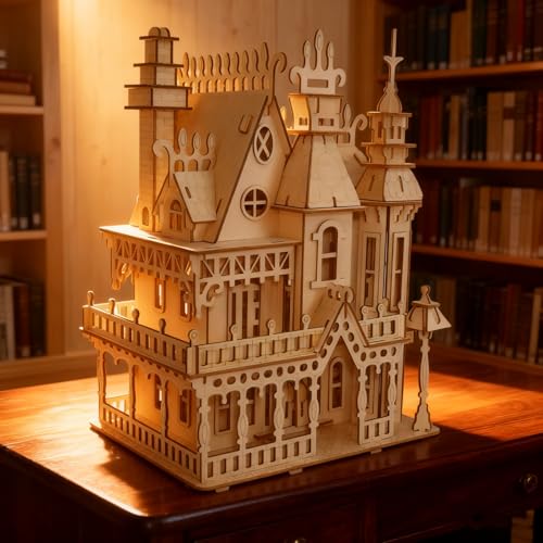 ミニチュア組み立てハウス 木製パズル