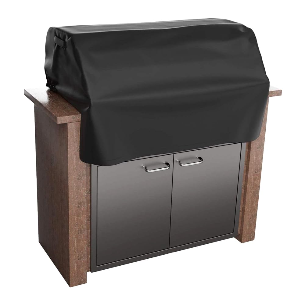 ZONADAH Waterproof Grill Cover Windproof Island Grill Top Cover 37 Inch Island BBQ Grill Top Cover Anti-UV Fade Resistant Oxford Fabric BBQ Grill Cover