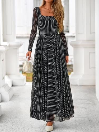 BTFBM Women Maxi Dress Fall 2025 Fashion Elegant Long Sleeve Square Neck Floral Print Party Club Wedding Guest Dresses