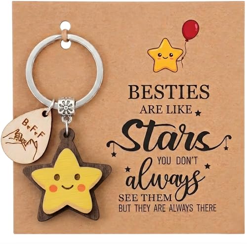TUANRIVER Best Friend Keychain Good Friends Are Like Stars Birthday Gifts Friendship Keychain For Women Bff Keychain Women (Keychain Star)