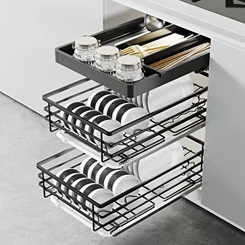 Organiser armoire de cuisine profonde avec ce panier coulissant vaisselle
