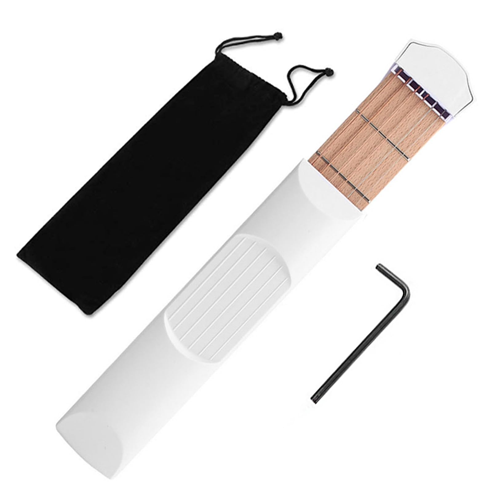 Musiin Pocket Guitar Fretboard Guitar Practice Neck,Portable 6 Fret Guitar Chord Practice Tool for new beginner (White)