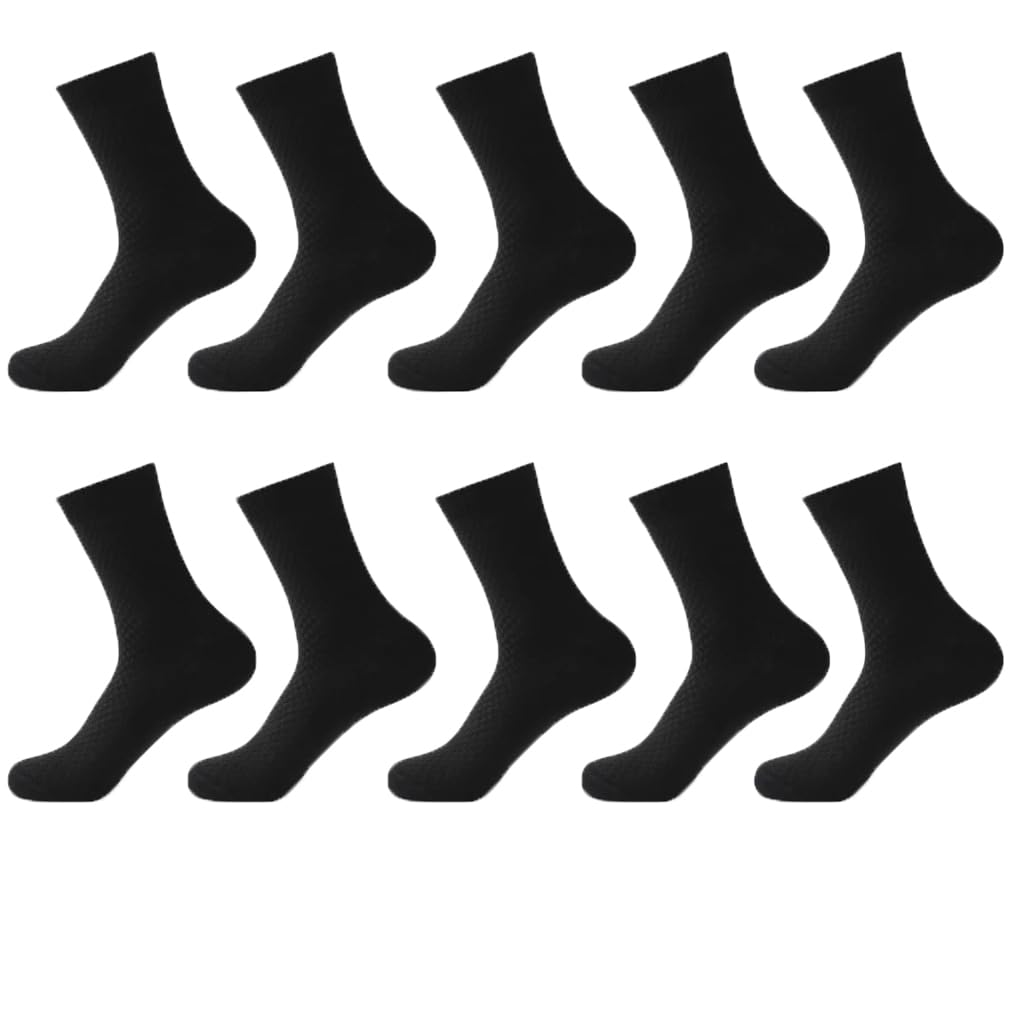 Dninmim 10 Paare/los Herren Baumwolle Lange Socken Schwarz Business Casual Socke Große Größe