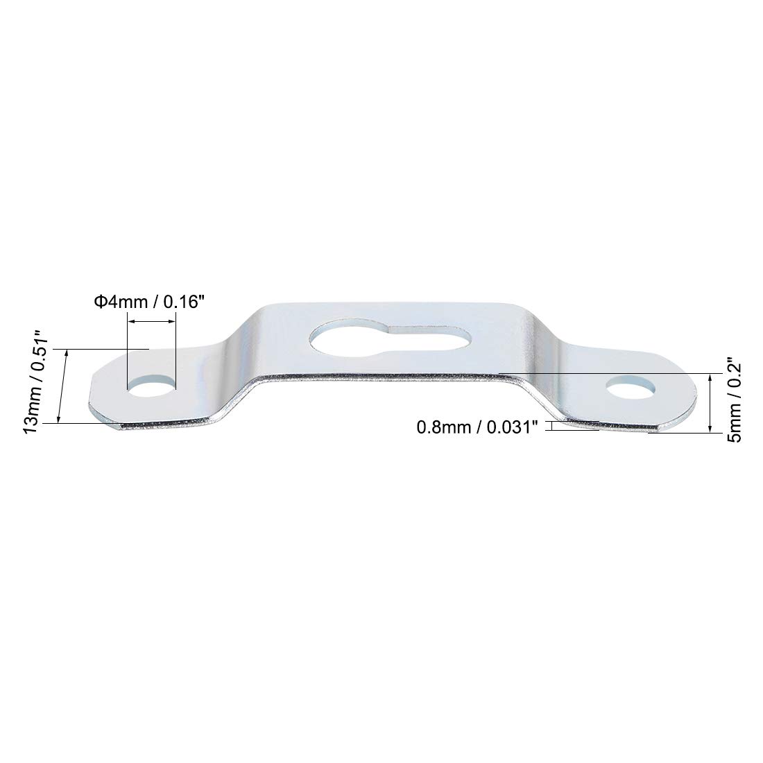 Schlüsselloch-Aufhängeplatte Aus Eisen, Verzinkt - 42x16 Mm, Für Bilderrahmen & Wanddekoration