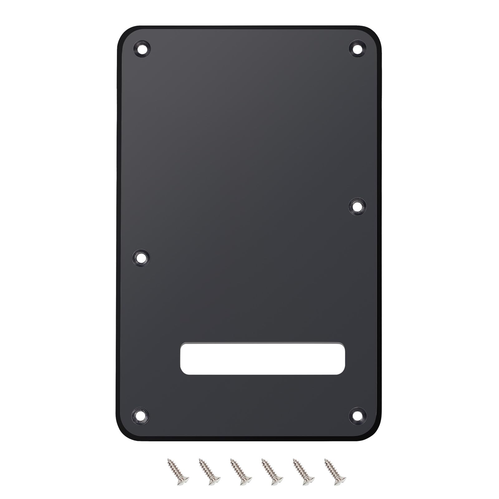 Banworks Electric Guitar 1 Ply Backplate 6-Hole Trem Tremolo Cover for USA/Mexican Standard Strat ST JT/HGB-01 Matt Black
