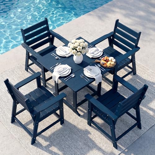 Image of HDPE Dining Chair, Navy Blue, Set of 2