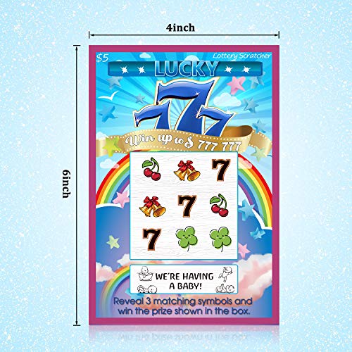 Image of Frienda 20 Pcs Pregnancy Announcement Scratch off Cards 4 x 6 Inch Baby Announcement Fake Lottery Tickets Pregnancy Reveal Creative Ideas for Surprising Future Dad, Family and Friends