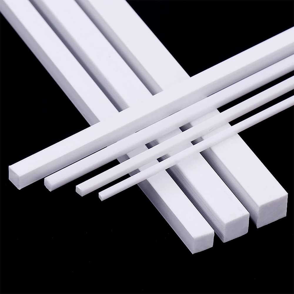 20PCS ABS Kunststoff Vierkantstangen Stange Für DIY Handwerk Sand Tisch Architektonische Modellbau,5x5x500mm