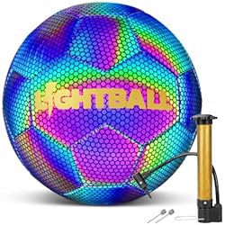 Balón de fútbol reflectante - juego completo de fútbol luminoso, talla oficial 5, ideal para niños pequeños y grandes, balón luminoso, balones futbol, balón futbol, pelotas de futbol