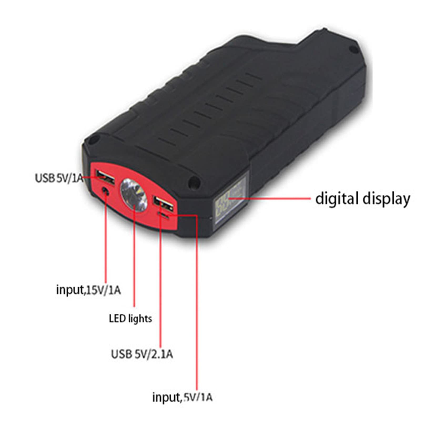 Urządzenie do uruchamiania awaryjnego samochodu, przenośna ładowarka akumulatorów litowo-jonowych 12V USB Power Bank Auto Booster Power Pack do samochodu motocykl ciężarówka łódź
