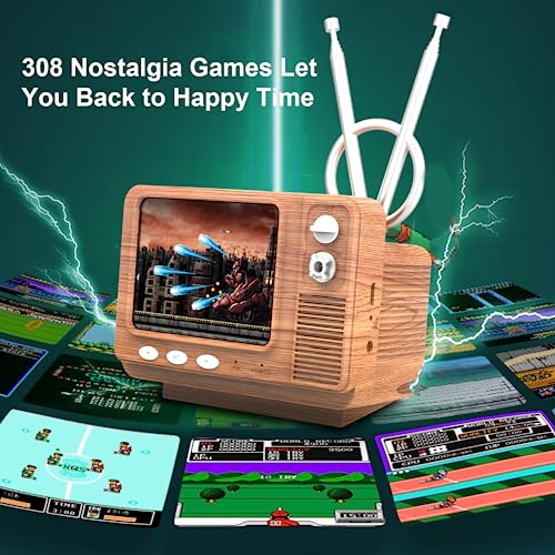 E-Mods Gaming Retro Games Console Gv300S Mini Tv Style 308 Video Games Player With Handheld Gamepad & Av Output - 3.0 Inch Screen Electronic Games Machine Xmas Gift For Kids Adults (Wood Grain) #TOP3