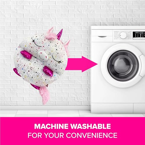 happy nappers pillow amp sleepy sack- comfy cozy compact super soft warm all season sleeping bag with pillow- medium 54 x 20 shimmer unicorn