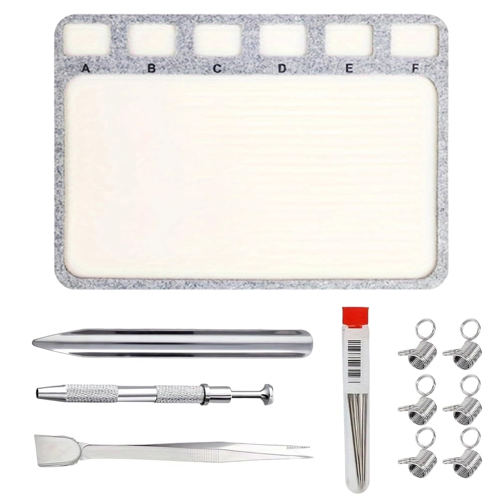UDSKNV[KSL Non-Slip Flocking Bead Mat for Jewelry Making with Bead Scoop 6-Grid Individual Bead Boards Work Pad