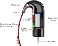 Vista 2 de Aireador de vino eléctrico, juego de regalo de dispensador de bomba de decantador de vino, vertedor de aireador de vino automático. Bomba