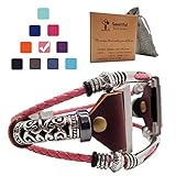 Smatiful Ionic Cloth Wrist Bands with White Siver Metal Pattern Beads (not Gold,not Sterling Silver) for Ladies, Adjustable Replacement Sport Watch Band for Fitbit Ionic Tracker, Rose Pink