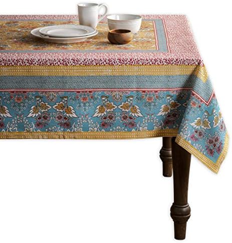 Maison d' Hermine Table Cloth 100% Cotton 54"x54" Decorative Tablecover Washable Square Tablecloths for Gifts, Dining, Buffet Parties & Wedding Use, Marquise - Spring/Summer