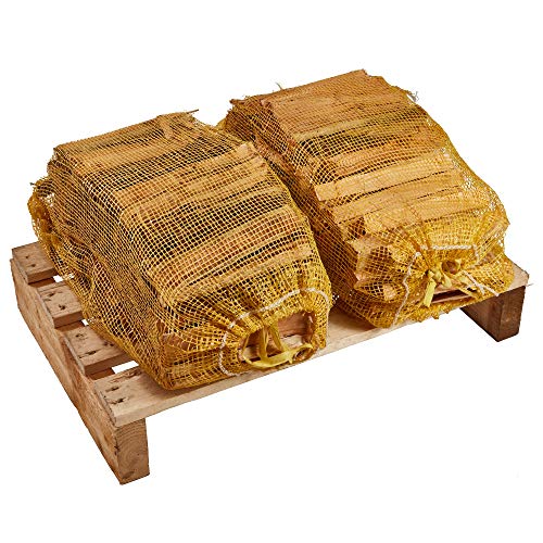 Kindling Wood - Kiln Dried, 200 Large Sticks (approx) Natural Firelighters Ideal for Fire Starting, 10kg of Nets, Premium Quality Ready to Light - Free Fast Delivery
