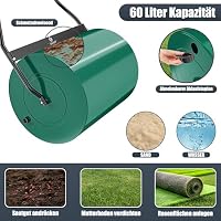 KESSER® Rasenwalze Metall befüllbar mit Wasser oder Sand mit 60 Liter Füllvolumen & 50cm breit | Gartenwalze inklusive Handschuhe | Handwalze Rasenroller Ackerwalze Walze in Grün – Ansicht 4
