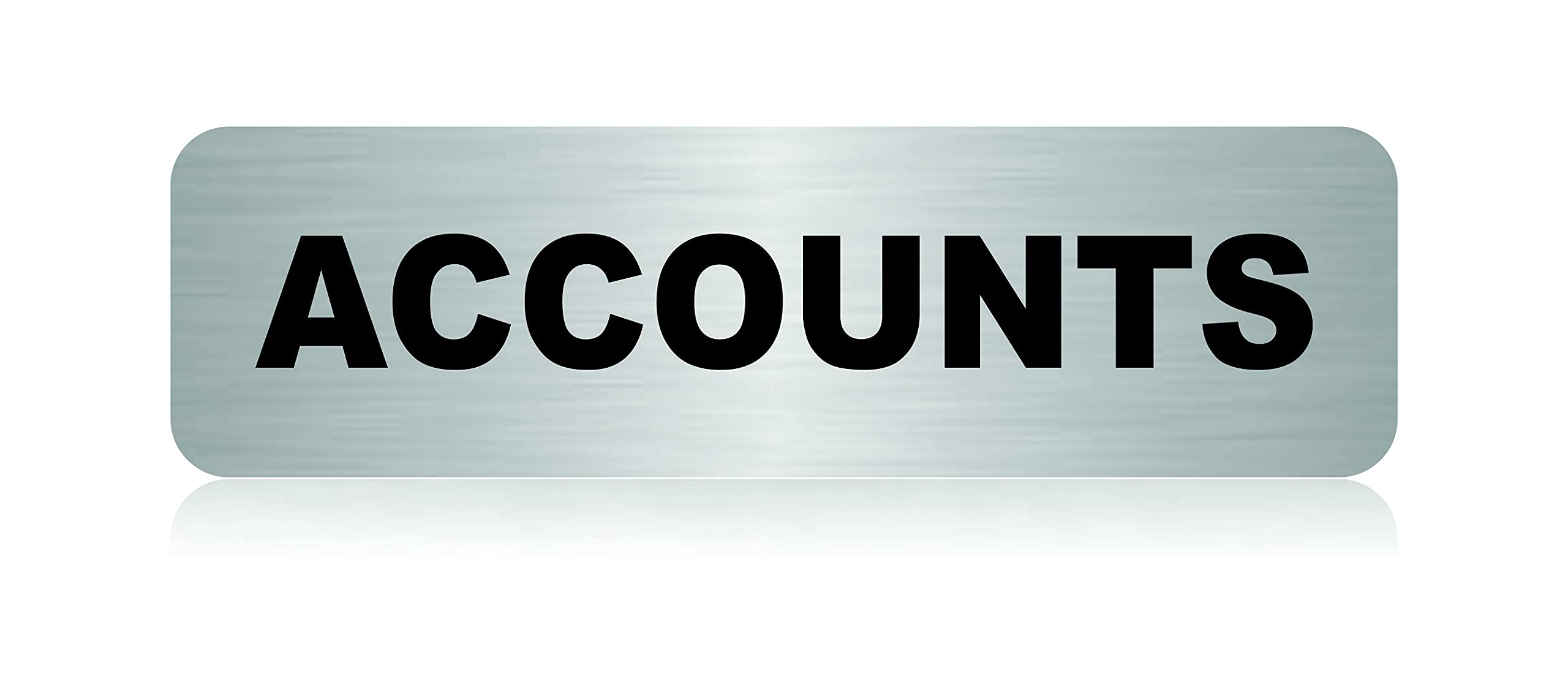 Courtly Accounts Metal Brushed silver colour Self Adhesive Signage Board for Office (10" X 2.5" Inch)