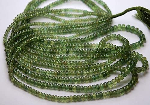 Rondelles en apatite verte naturelle 3-5mm pour création de bijoux uniques haut de gamme