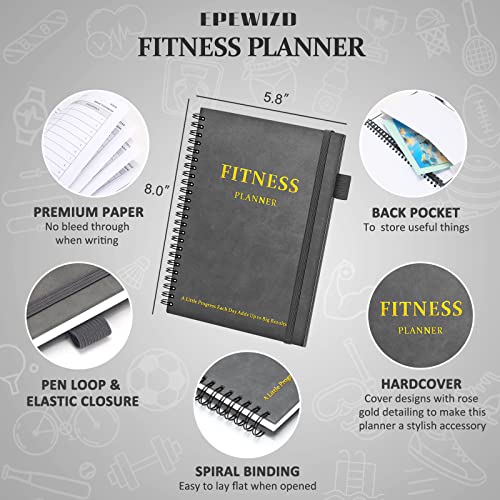 Snapklik.com : EPEWIZD Fitness Journal - Hardcover Workout Planner ...